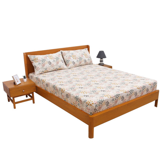 Multi Textures Double Bed Sheet with Pillow Covers – 96x102 Inches