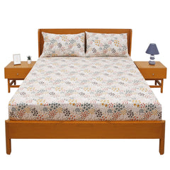 Multi Textures Double Bed Sheet with Pillow Covers – 96x102 Inches