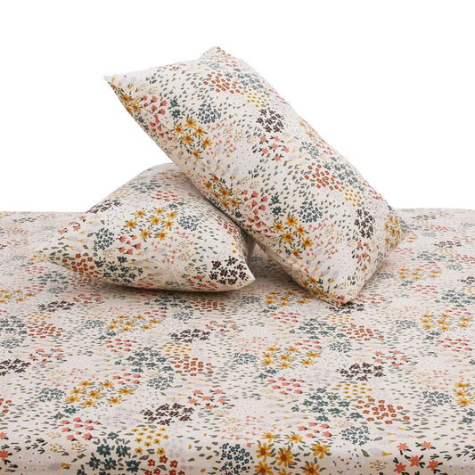 Multi Textures Double Bed Sheet with Pillow Covers – 96x102 Inches