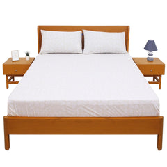 Neutral Beige Double Bed Sheet with Pillow Covers – 96x102 Inches