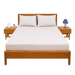 Neutral Lines Double Bed Sheet with Pillow Covers – 96x102 Inches