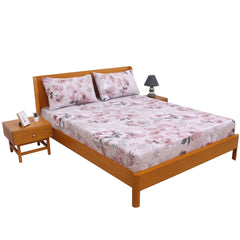 Neutral Patterns Double Bed Sheet with Pillow Covers – 96x102 Inches