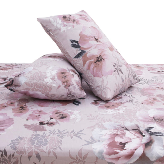 Neutral Patterns Double Bed Sheet with Pillow Covers – 96x102 Inches