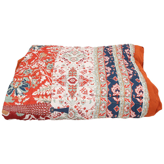 Multi Patchwork Bedspread – 94x102 Inch Cotton Quilt for Double & King Beds (Mehr Collection)