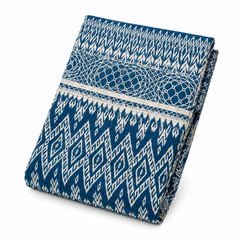 Azure Blue Double Bed Sheet – 96 x 102 Inches | Elegant Patterned Design, Soft Finish & Premium Comfort