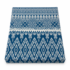 Azure Blue Double Bed Sheet – 96 x 102 Inches | Elegant Patterned Design, Soft Finish & Premium Comfort