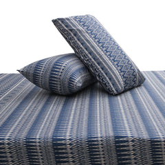 Azure Blue Double Bed Sheet – 96 x 102 Inches | Elegant Patterned Design, Soft Finish & Premium Comfort - Habitt
