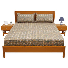 Moon Mist Double Bed Sheet – 96x102 Inches | Soft Printed Cotton Bedsheet - Habitt