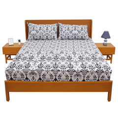 Silver Lining Double Bed Sheet – 96x102 Inches | Soft Printed Cotton Bedsheet - Habitt