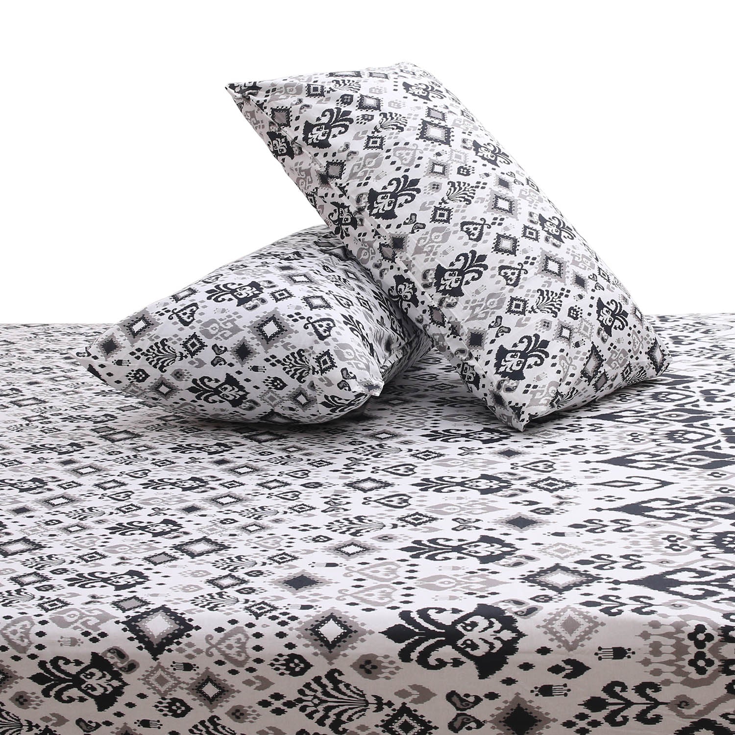Silver Lining Double Bed Sheet – 96x102 Inches | Soft Printed Cotton Bedsheet - Habitt