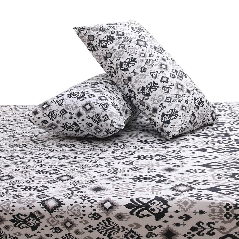 Silver Lining Double Bed Sheet – 96x102 Inches | Soft Printed Cotton Bedsheet - Habitt