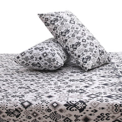 Silver Lining Double Bed Sheet – 96x102 Inches | Soft Printed Cotton Bedsheet - Habitt