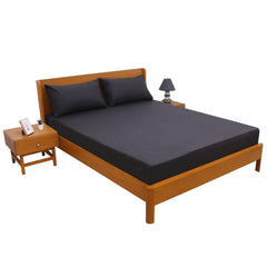 Premium Double Bed Sheet 96x102" – Black Dyed Cotton | Soft & Durable Bedding
