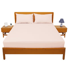 Premium Double Bed Sheet 96x102" – Cream Dyed Cotton | Elegant & Soft Bedding Set