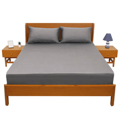 Premium Double Bed Sheet  – Solid Grey Dyed Cotton Bedsheet