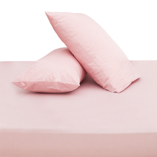 Premium Double Bed Sheet 96x102" – Light Pink Dyed Cotton | Soft, Elegant & Breathable Bedding Set