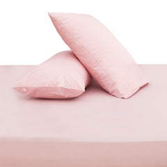 Premium Double Bed Sheet 96x102" – Light Pink Dyed Cotton | Soft, Elegant & Breathable Bedding Set