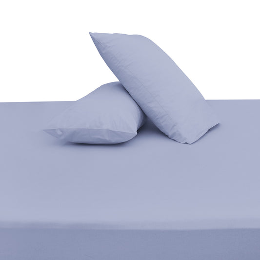 Premium Double Bed Sheet 96x102" – Sky Blue Dyed Cotton | Soft, Breathable & Elegant Bedding Set