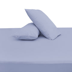 Premium Double Bed Sheet 96x102" – Sky Blue Dyed Cotton | Soft, Breathable & Elegant Bedding Set