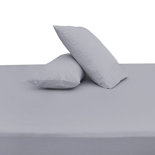 Premium Double Bed Sheet 96x102" – Silver Grey Dyed Cotton | Soft, Elegant & Durable Bedding Set