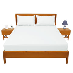 Premium Double Bed Sheet 96x102" – White Dyed Cotton | Soft, Elegant & Classic Bedding Set