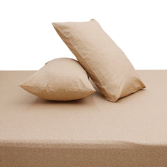 Neutral Texture Double Bed Sheet (96x102) with 2 Pillow Covers – 100% Cotton Percale Subtle Beige Pattern