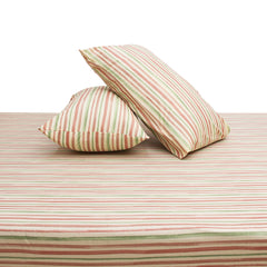 Rainbow Lines Double Bed Sheet (96x102) with 2 Pillow Covers – 100% Cotton Percale Striped Design in Pastel Shades