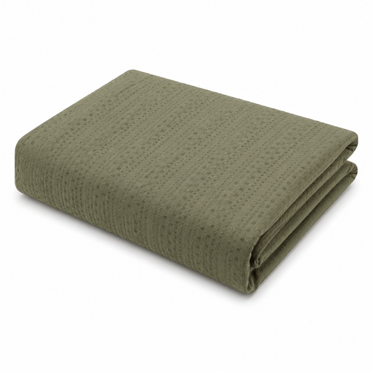 Cedar Texture Plain Woven Bedcover 94 x 102 Inches Mehr | Elegant Textured Bed Cover