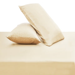 Beige Solid Dyed Double Bed Sheet – 96x102"