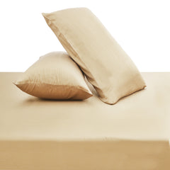 Beige Solid Dyed Double Bed Sheet – 96x102"