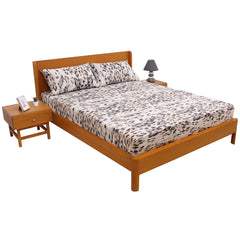 Black Texture Double Bed Sheet 96″ × 102″ – Modern Woven Look in Deep Charcoal Black