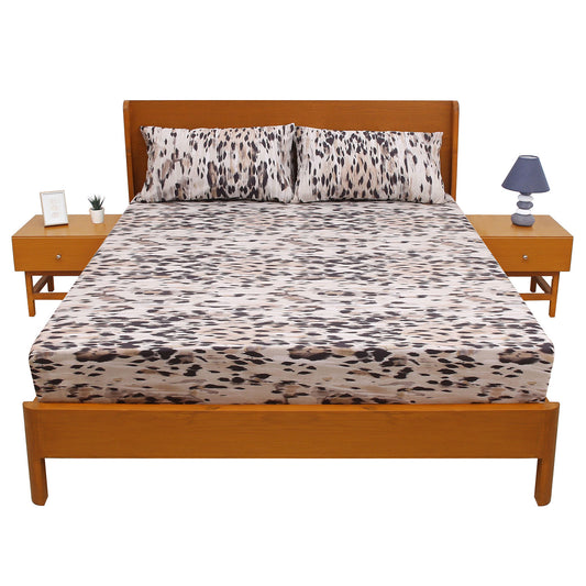 Black Texture Double Bed Sheet 96″ × 102″ – Modern Woven Look in Deep Charcoal Black