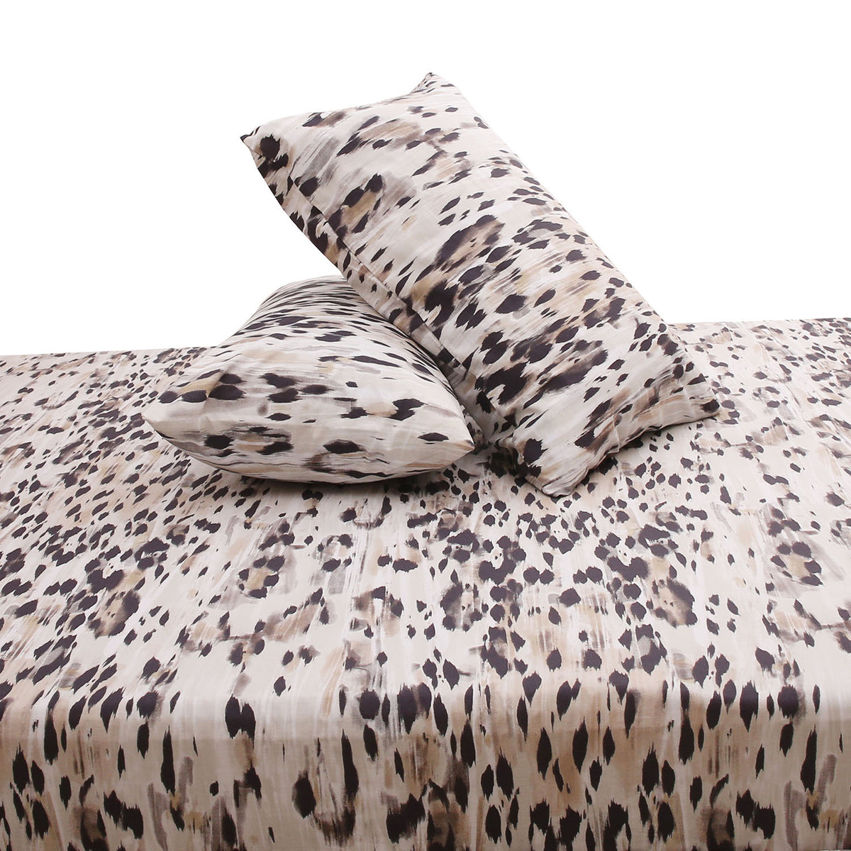 Black Texture Double Bed Sheet 96″ × 102″ – Modern Woven Look in Deep Charcoal Black