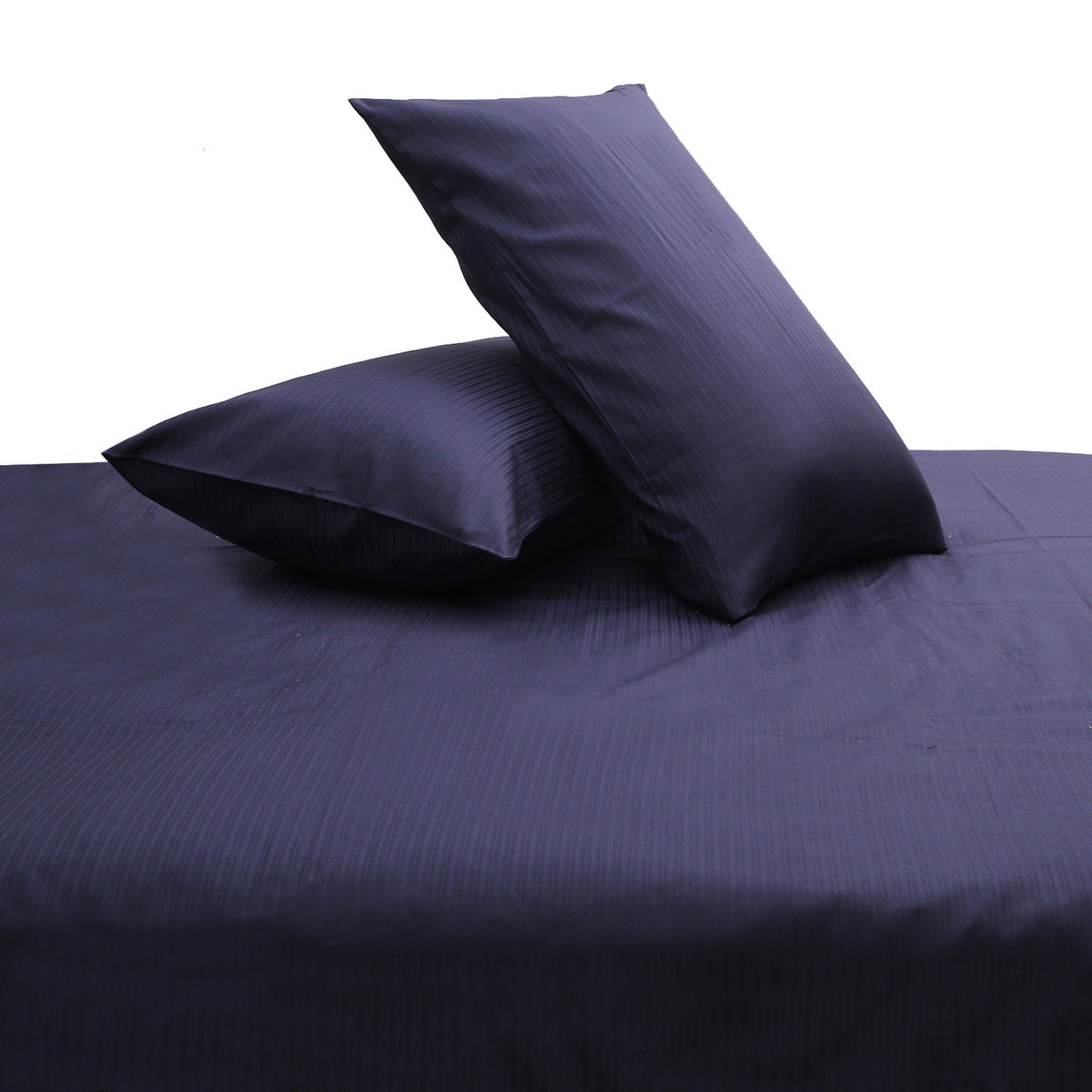 Blue Thin-Stripe Solid Dyed Double Bedding Set – 6 Pieces