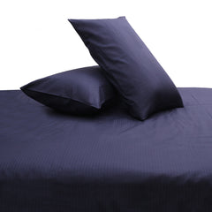 Blue Thin-Stripe Solid Dyed Double Bedding Set – 6 Pieces
