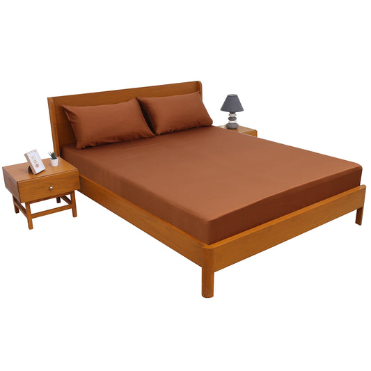 Copper Solid Dyed Double Bed Sheet – 96x102"