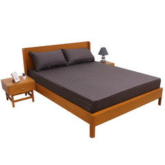 Grey Stripes Double Bed Sheet 96″ × 102″ – Modern Minimalist Pattern for a Clean, Stylish Bedroom