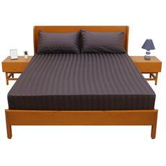 Grey Stripes Double Bed Sheet 96″ × 102″ – Modern Minimalist Pattern for a Clean, Stylish Bedroom