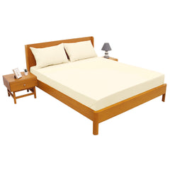 Light Beige Satin Double Bed Sheet – 96x102"