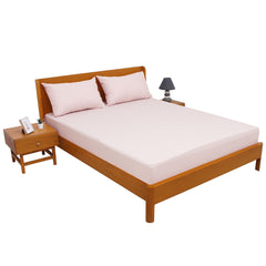 Light Pink Solid Dyed Double Bed Sheet – 96x102"