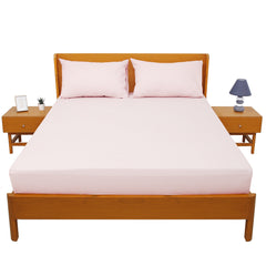 Light Pink Solid Dyed Double Bed Sheet – 96x102"
