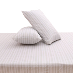 Linear Greens Double Bed Sheet 96″ × 102″ – Fresh Contemporary Line-Pattern Bedding