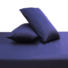 Navy Blue PC Dyed Double Bed Sheet – 96x102"