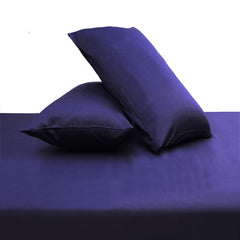 Navy Blue Solid Dyed Double Bed Sheet – 96x102"