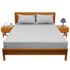 Old Silver Solid Dyed Double Bed Sheet – 96x102"