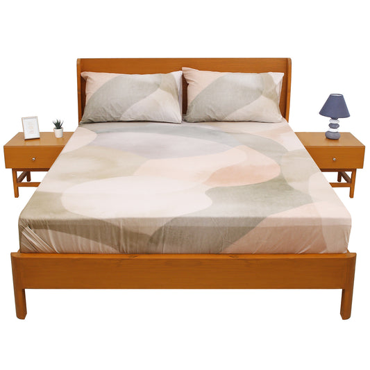 Olive Textured Double Bed Sheet 96″ × 102″ – Earthy, Elegant Woven Finish for Modern Bedrooms