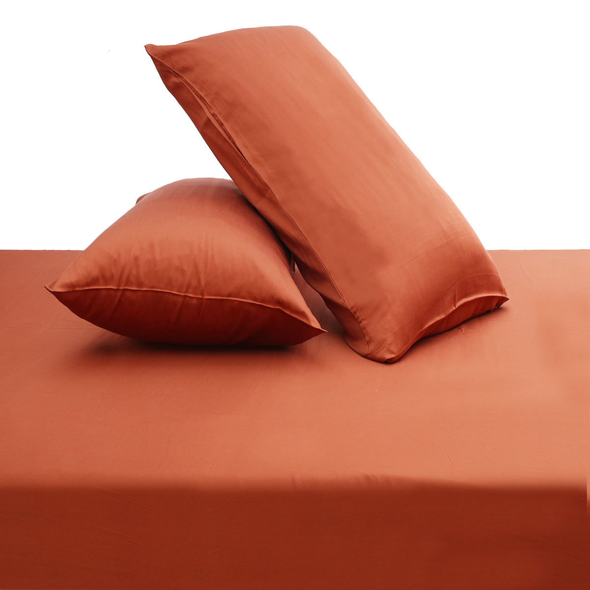 Rust Solid Dyed Double Bed Sheet – 96x102"