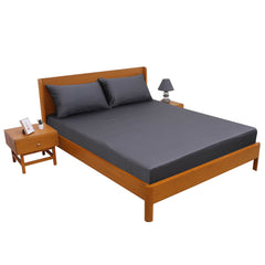 Smock Grey Solid Dyed Double Bed Sheet – 96x102"