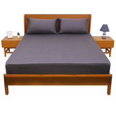 Smock Grey Solid Dyed Double Bed Sheet – 96x102"