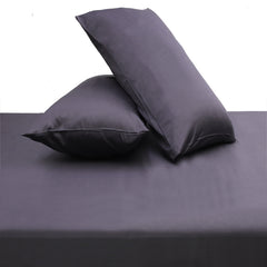 Trafalgar Grey Solid Dyed Double Bedding Set – 6 Pieces